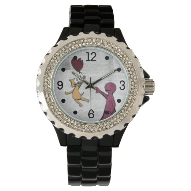 Er is altijd Joy Cat Balloon Watch Horloge (Voorkant)