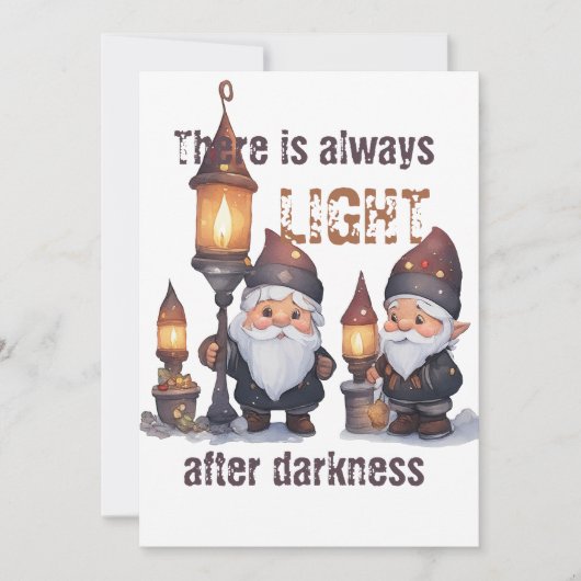 Er is altijd licht na de duisternis feestdagenkaart (Voorkant)