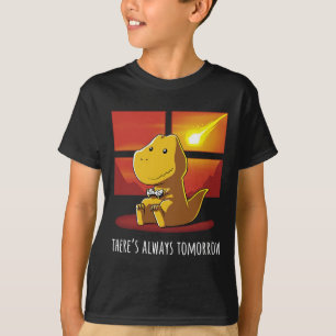 Er is altijd morgen dinosaurus spelen video game t-shirt