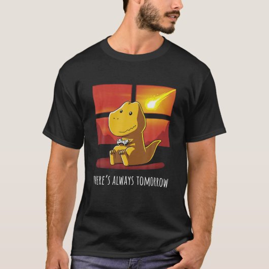 Er is altijd Morgen Dinosaurus Spelen Videogame T-shirt (Voorkant)