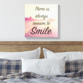 Er is altijd reden om te glimlachen canvas afdruk (Insitu (Slaapkamer))