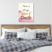 Er is altijd reden om te glimlachen canvas afdruk (Insitu (Slaapkamer))