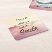 Er is altijd reden om te glimlachen kartonnen onderzetters (Schuin)