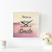 Er is altijd reden om te glimlachen vierkante klok (Huis)