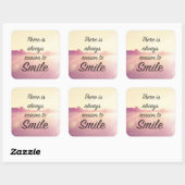 Er is altijd reden om te glimlachen vierkante sticker (Vel)