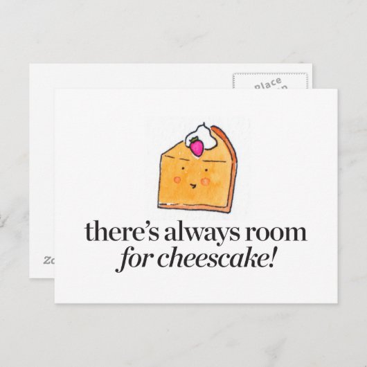 Er is altijd ruimte voor Cheesecake Briefkaart (Voorkant / Achterkant)