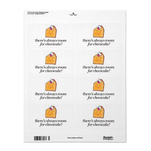 Er is altijd ruimte voor Cheesecake Etiket (Full Sheet)
