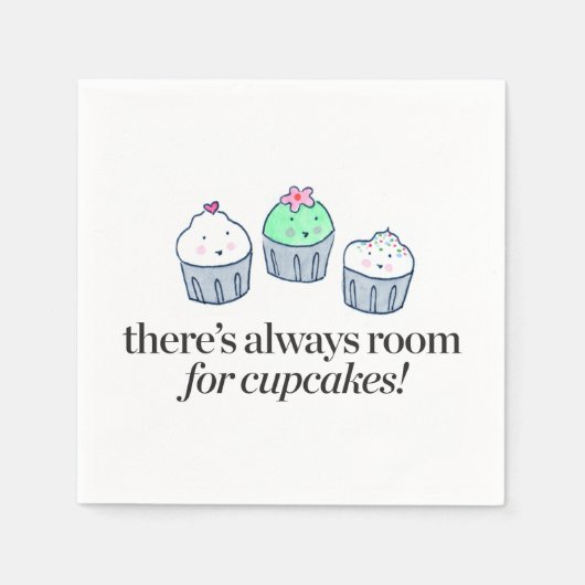 Er is altijd ruimte voor Cupcakes Servet (Voorkant)