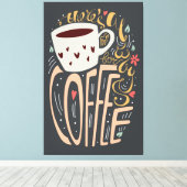 Er is altijd ruimte voor koffie canvas afdruk (Insitu (Houten vloer))