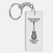 Er is altijd tijd om gitaar te spelen. B&W Sleutelhanger (Voorkant Links)