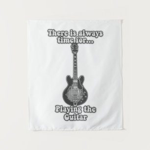 Er is altijd tijd om gitaar te spelen. B&W Wandkleed