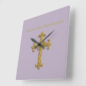 Er is altijd tijd voor Jezus Gouden Kruis Vierkante Klok (Hoek)