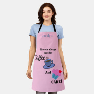 Er is altijd tijd voor jouw naam van koffie en taa schort