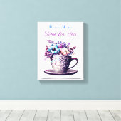 Er is altijd tijd voor thee canvas afdruk (Insitu (Houten vloer))