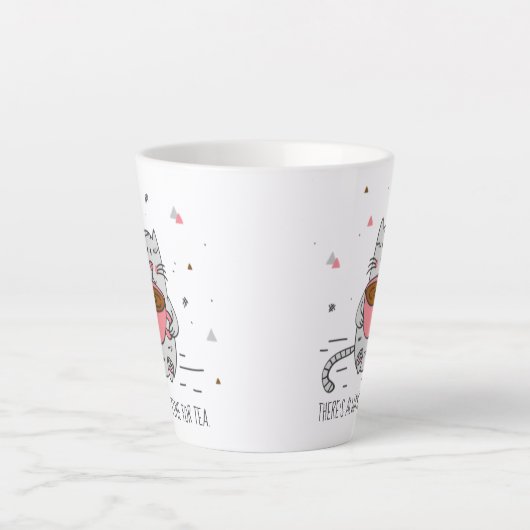 Er is altijd tijd voor thee, Cat Latte Mok (Voorkant)