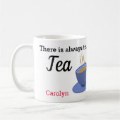 Er is altijd tijd voor thee en cake, jouw naam koffiemok (Links)