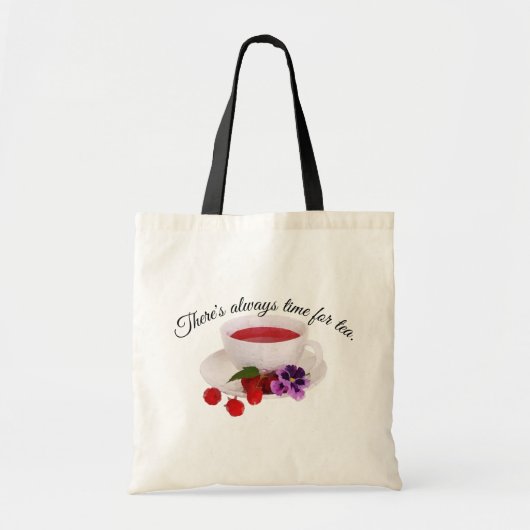 Er is altijd tijd voor thee, Raspberry Tea Tote Bag (Voorkant)