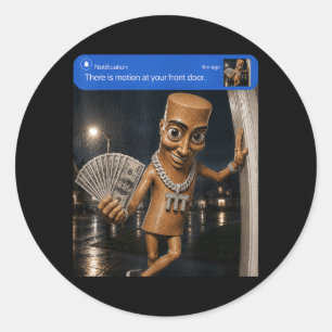 Er Is Beweging Aan De Voorzijde Tung Tung Tung Sah Ronde Sticker