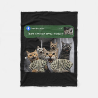 Er is beweging bij de voordeur grappige kat bewegi fleece deken