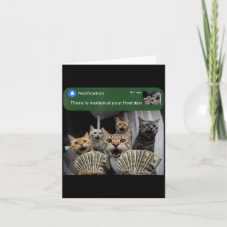 Er is beweging bij de voordeur grappige kat bewegi kaart