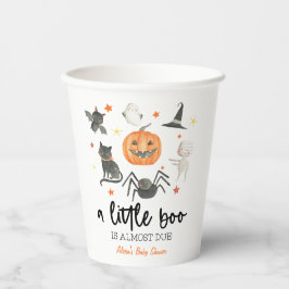 Er is bijna een kleine boe. Baby shower Halloween Papieren Bekers