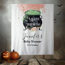 er is een baby aan het brouwen Halloween Baby Show