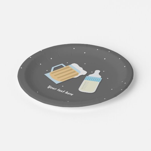 Er is een Baby Bierbrouwen Mok grijs Baby shower Papieren Bordje (Gekanteld)