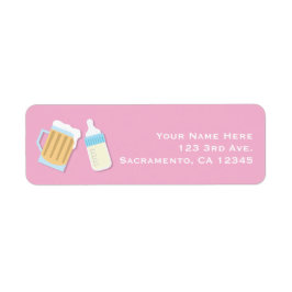 Er Is Een Baby Brouwende Bier Mokken Roze Douche Etiket