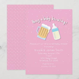 Er Is Een Baby Brouwende Bier Mokken Roze Douche Kaart