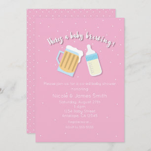 Er is een Baby-brouwerij Mok roze douche Kaart