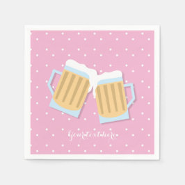 Er is een Baby-brouwerij Mok roze douche Servetten