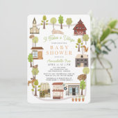 Er is een Baby shower van de Village Woodland Anim Kaart (Staand voorkant)