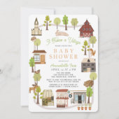 Er is een Baby shower van de Village Woodland Anim Kaart (Voorkant)