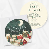 Er is een Baby shower voor dorpswinterillustraties Kaart