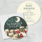 Er is een Baby shower voor dorpswinterillustraties Kaart