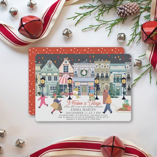 Er is een Baby shower voor een vakantiestad Feestdagenkaart