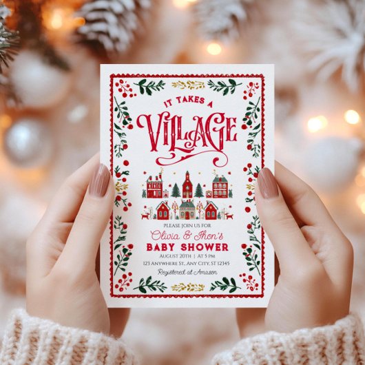 Er is een Baby shower voor een vakantiestad Kaart