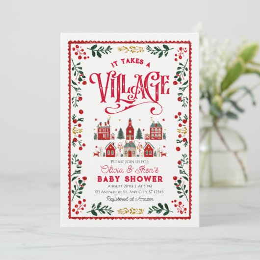 Er is een Baby shower voor een vakantiestad Kaart (Staand voorkant)