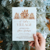 Er is een Baby shower voor een Village Winter Boy Kaart