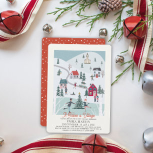 Er is een Baby shower voor kerstvakantie in het do Feestdagenkaart