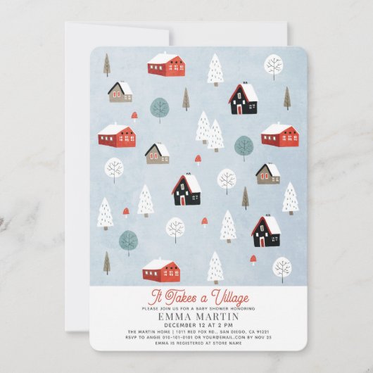 Er is een Baby shower voor kerstvakantie in het do Feestdagenkaart (Voorkant)