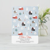 Er is een Baby shower voor kerstvakantie in het do Feestdagenkaart (Staand voorkant)