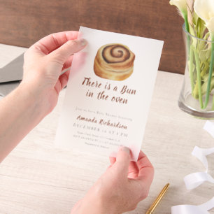 Er is een broodje in de oven Baby Shower Vellum Uitnodigingen