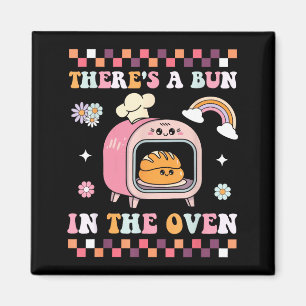 Er Is Een Broodje In De Oven Zwangerschapsaankondi Magneet