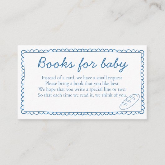 Er is een broodje in de ovenboeken voor Baby Informatiekaartje (Voorkant)