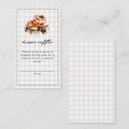 Er is een broodje in het Oven Neutral Baby shower Informatiekaartje (Voorkant / Achterkant)