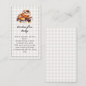 Er is een broodje in het Oven Neutral Baby shower Informatiekaartje (Voorkant / Achterkant)