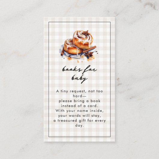 Er is een broodje in het Oven Neutral Baby shower Informatiekaartje (Voorkant)