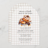 Er is een broodje in het Oven Neutral Baby shower Kaart (Voorkant / Achterkant)