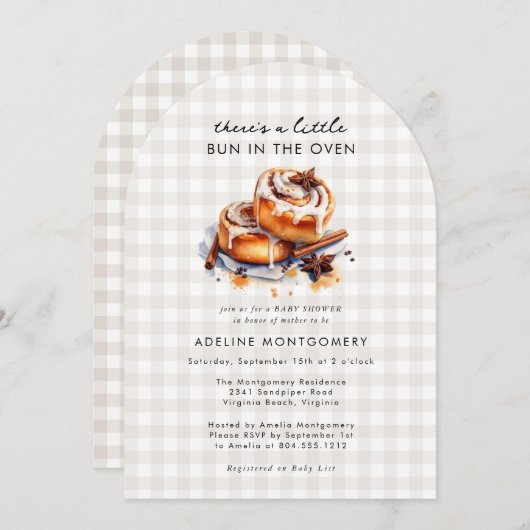 Er is een broodje in het Oven Neutral Baby shower Kaart (Voorkant / Achterkant)
